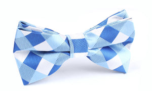 Sea and Light Blue White Checkered - Bow Tie