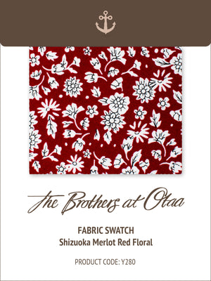 Fabric Swatch (Y280) - Shizuoka Merlot Red Floral