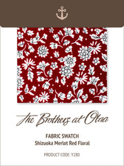 Shizuoka Merlot Red Floral Y280 Fabric Swatch