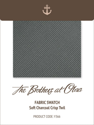 Fabric Swatch (Y366) - Soft Charcoal Crisp Twill