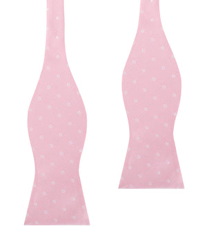 Soft Pink Polka Dots Self Bow Tie
