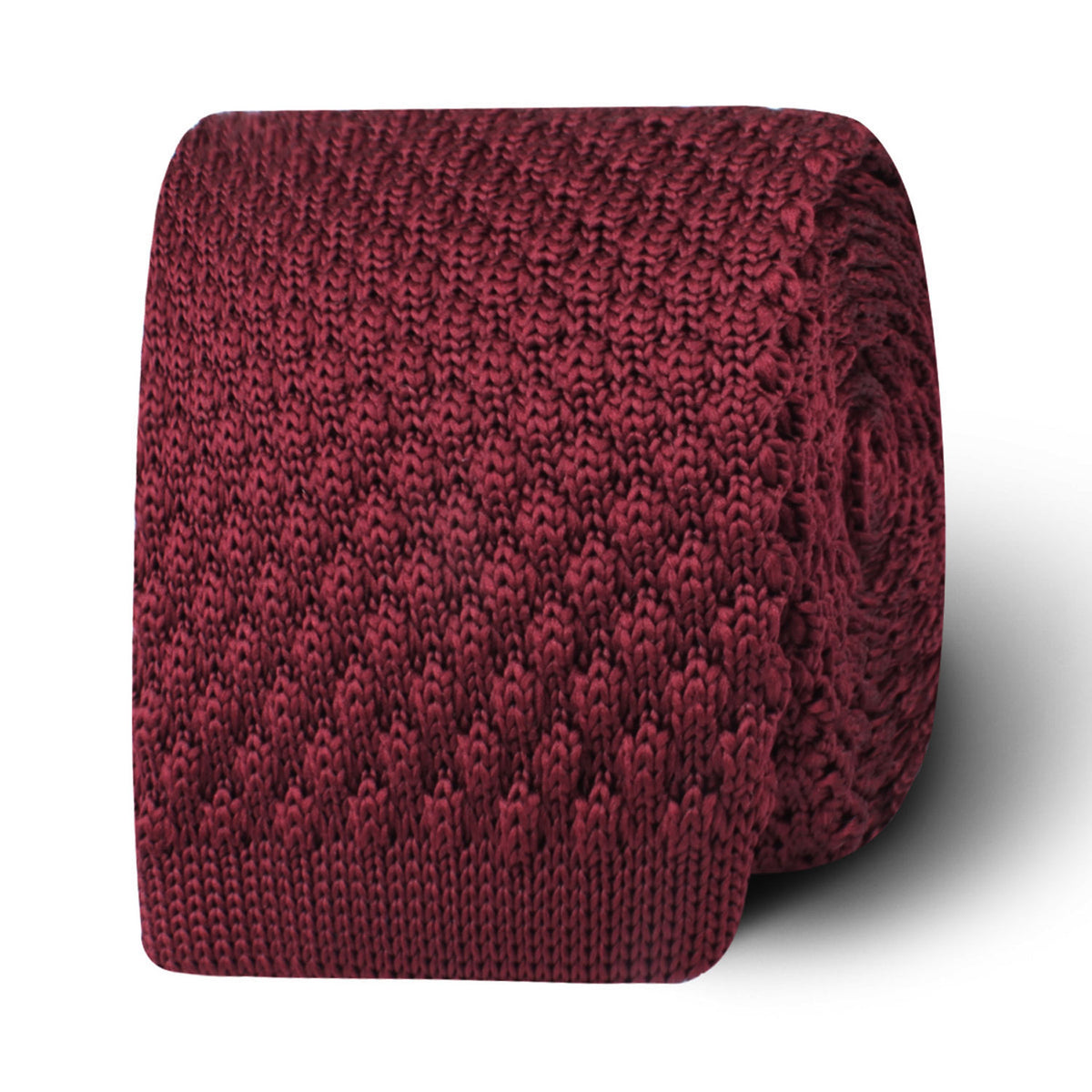 burgundy knitted tie
