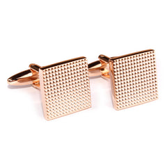 Square Studded Rose Gold Cufflinks Front OTAA