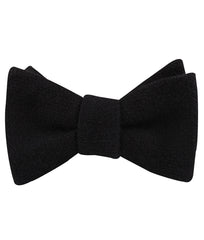 St Lucia Black Linen Self Tied Bow Tie