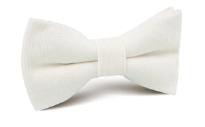 Stark White Twill Linen Bow Tie