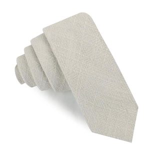 Sterling Silver Grey Linen Skinny Tie
