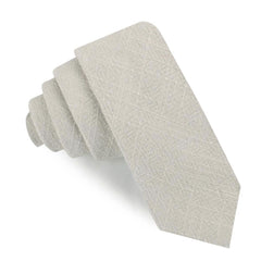Sterling Silver Grey Linen Skinny Tie