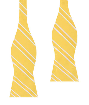 Sunflower Yellow Double Stripe Self Bow Tie
