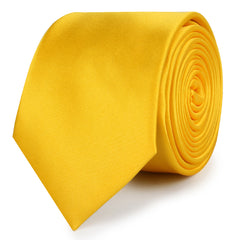 Sunflower Yellow Satin Skinny Ties