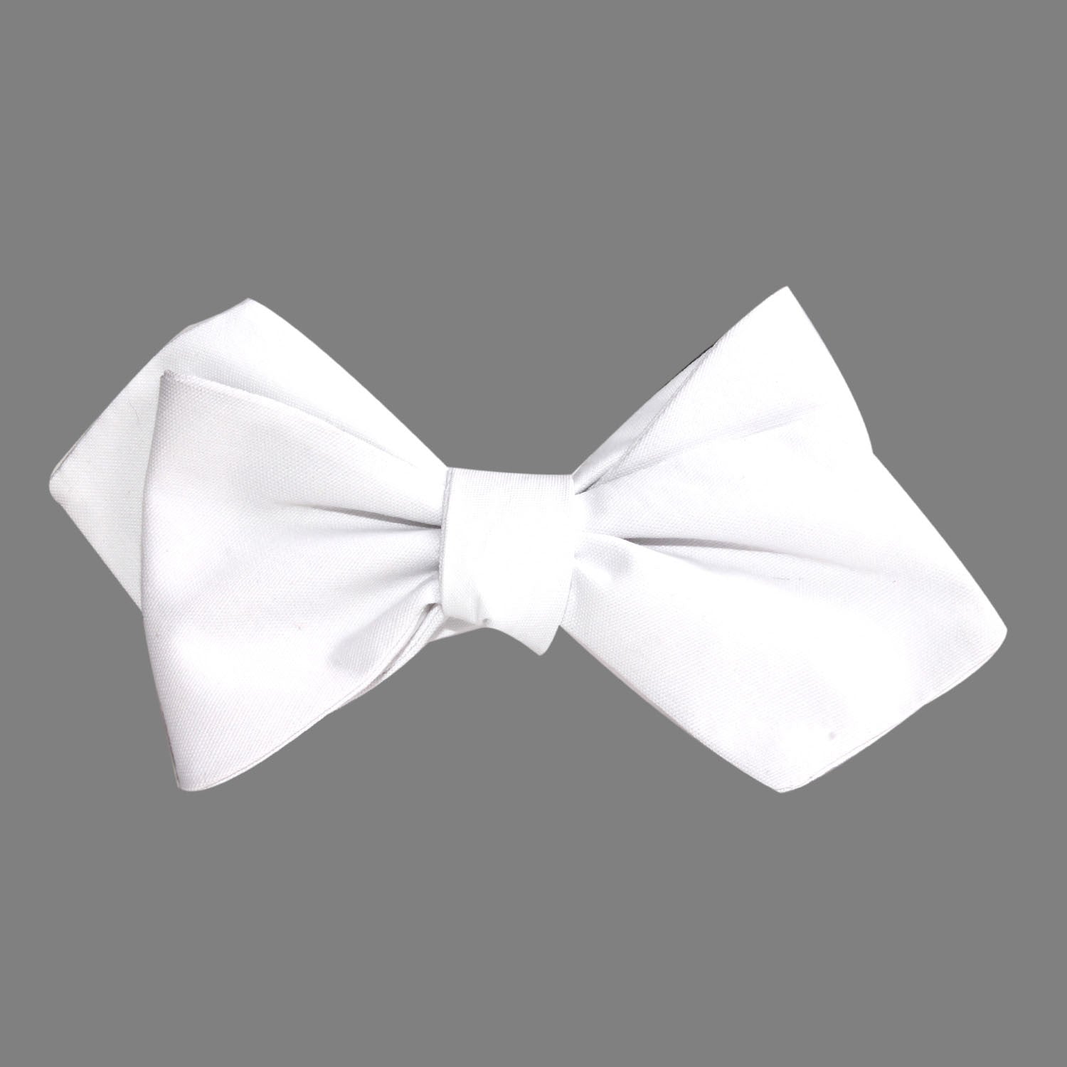 The OTAA White Cotton Self Tie Diamond Tip Bow Tie 1