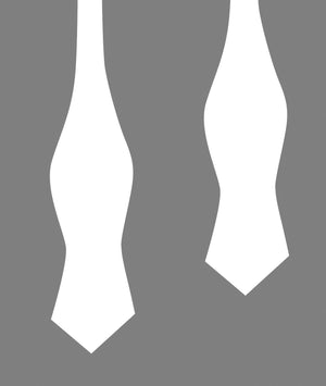 The OTAA White Cotton Self Tie Diamond Tip Bow Tie