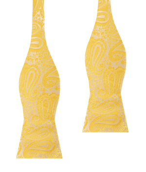 Tuscan Sun Yellow Paisley Self Bow Tie