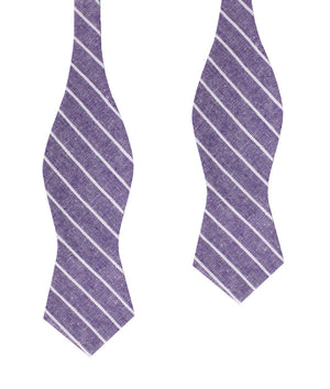 Tyrian Linen Purple Pinstripe Diamond Self Bow Tie