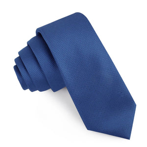 Ultramarine Classic Navy Blue Weave Skinny Tie