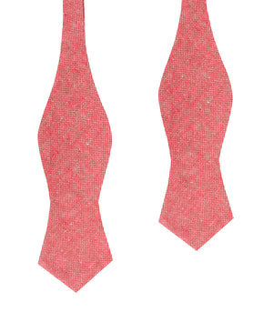Venetian Red Linen Diamond Self Bow Tie
