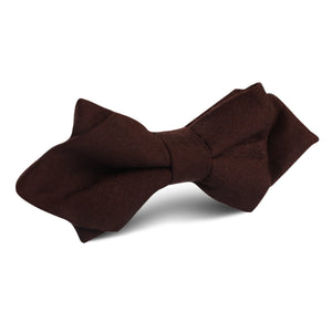 Walnut Brown Slub Linen Diamond Bow Tie