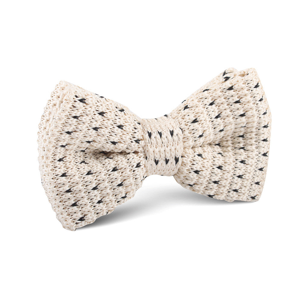 White Jon Snow Knitted Bow Tie