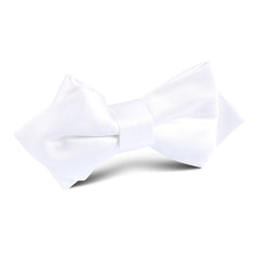 White Satin Diamond Bow Tie
