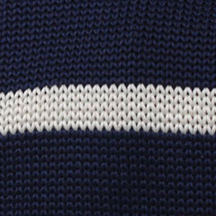 Winston Wolfe Navy Blue Striped Knitted Tie Fabric