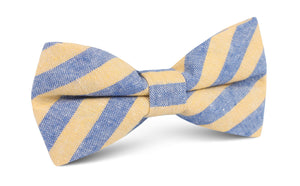 Yellow & Blue Bengal Linen Bow Tie