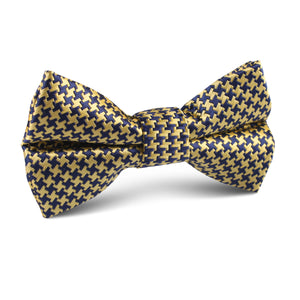 Yellow Houndstooth Kids Bow Tie