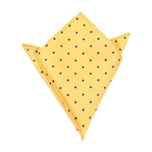Yellow Pocket Square with Polka Dots