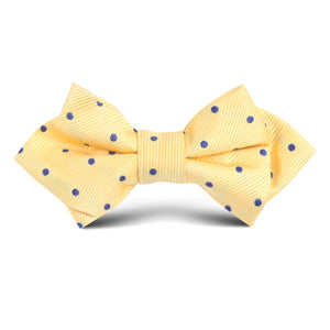 Yellow Polka Dot Kids Diamond Bow Tie