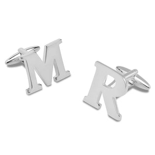 A pair of OTAA silver personalised initial cufflinks