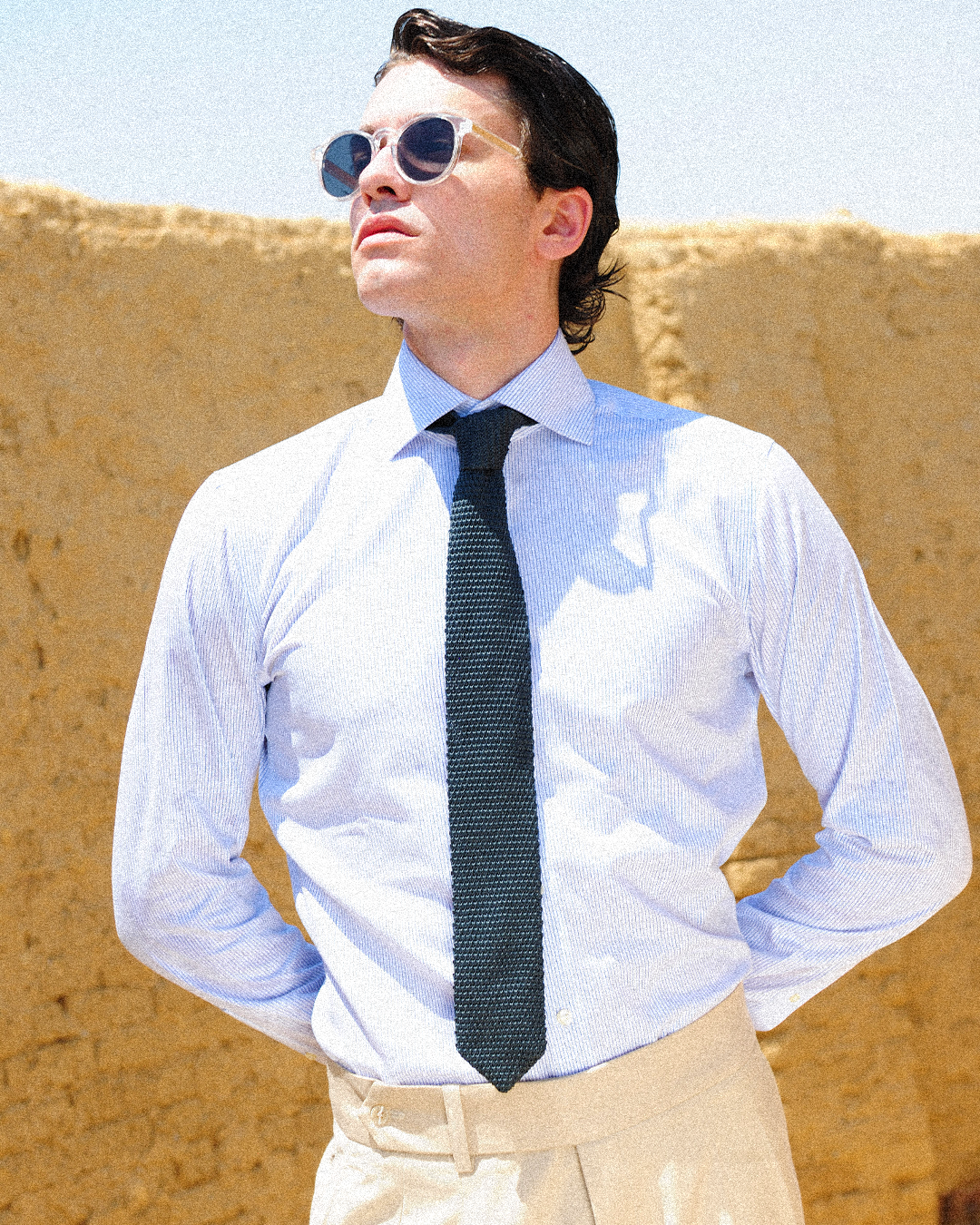 Draco Blue Pinstripe Twill Non-Iron Shirt