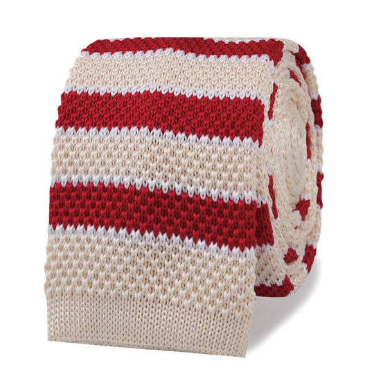 Mark Hanna Red Striped Knitted Tie