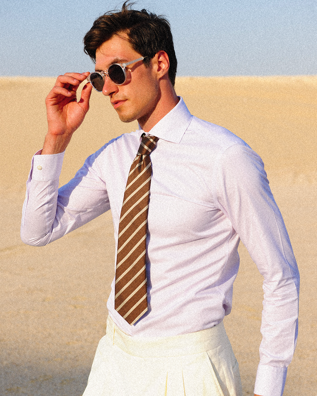Poloni Purple Twill Non-Iron Shirt