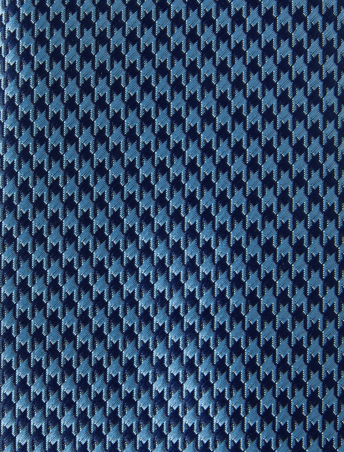 Sapphire Houndstooth Necktie - knotted view, blue houndstooth - OTAA