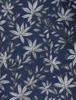 Westminster White Leaves Necktie - knotted view, white leaf motif - OTAA