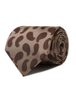 Toffee Teardrop Paisley Necktie - light brown paisley detail - OTAA