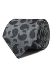 Charcoal Crossing Black Paisley Necktie - black paisley detail - OTAA