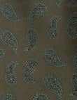 Boulevard Brown Paisley Necktie - knotted view, brown paisley - OTAA