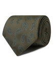 Boulevard Brown Paisley Necktie - brown paisley detail - OTAA