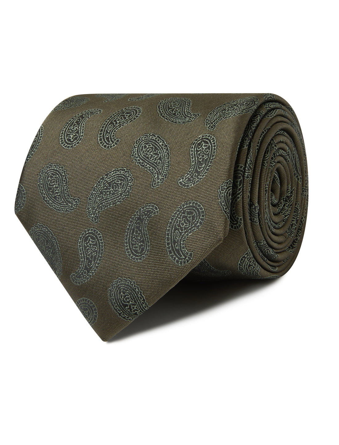 Boulevard Brown Paisley Necktie - brown paisley detail - OTAA