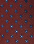 Garnet Garden Necktie - knotted view, burgundy floral - OTAA