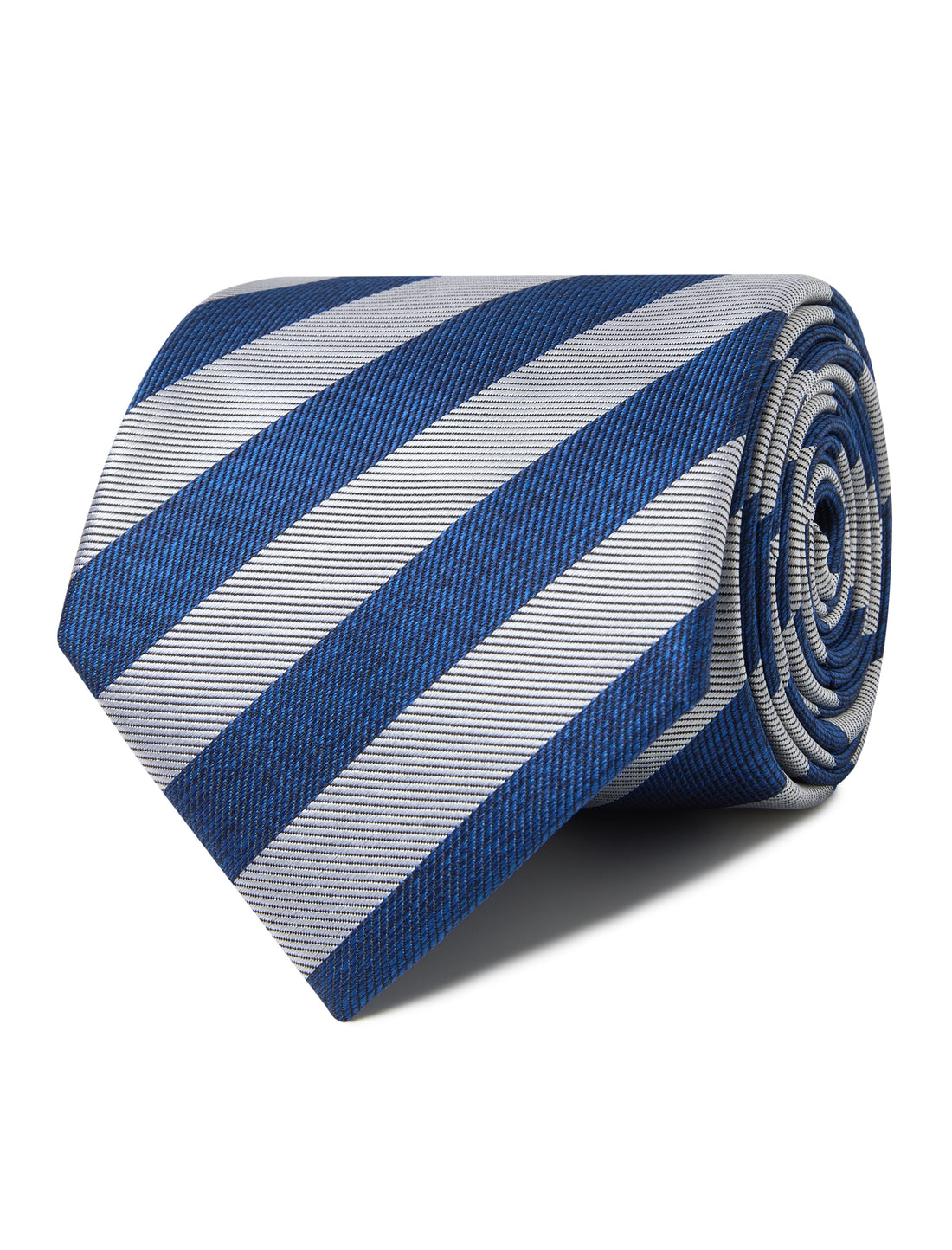 Highgate Slate Stripe Necktie - slate grey stripe detail - OTAA
