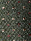 Heatherfield Floret Necktie - knotted view, cream and olive floral - OTAA