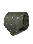 Heatherfield Floret Necktie - cream and olive floral detail - OTAA