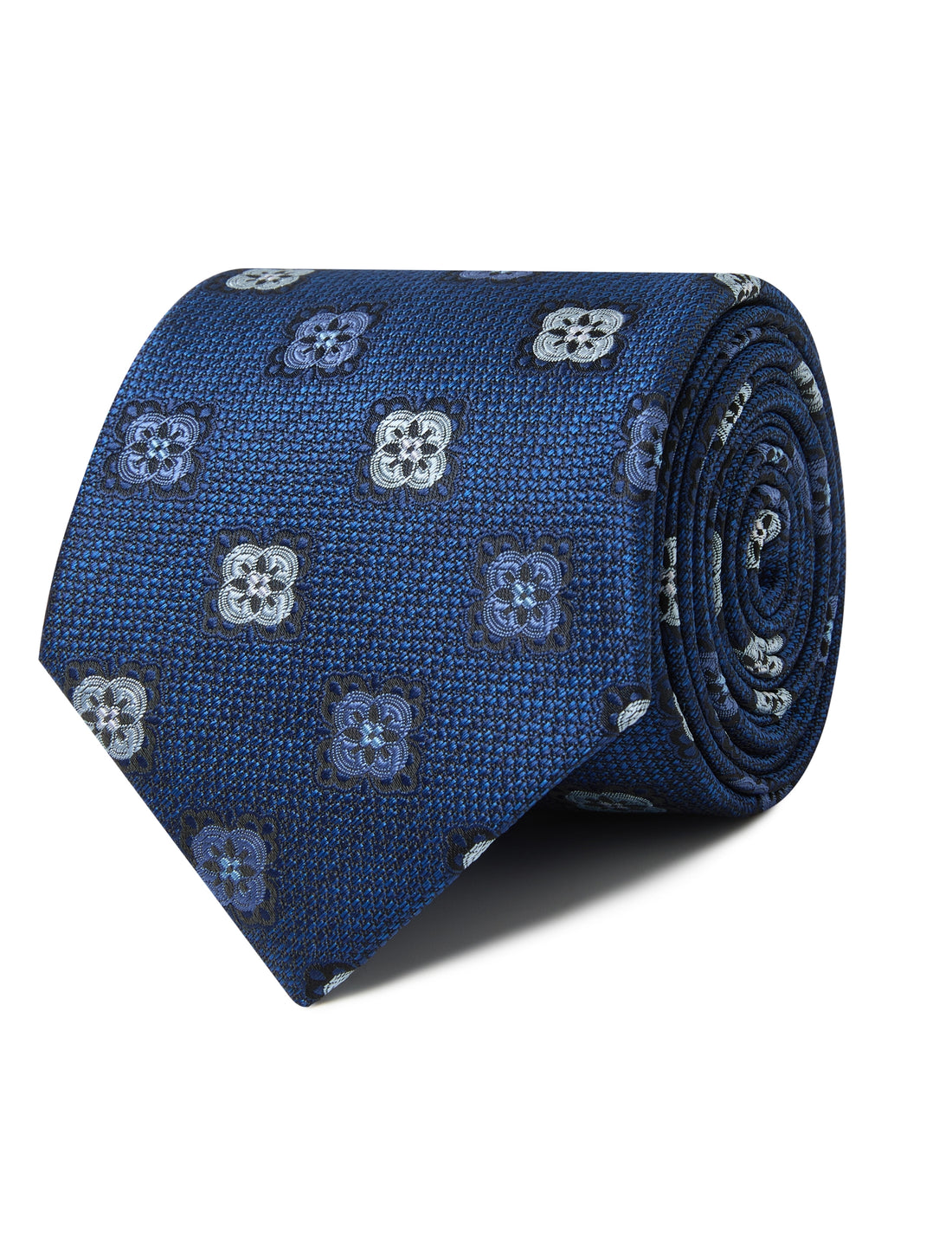 Stoneferry Navy Necktie - navy floral detail - OTAA