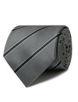 Ridgemont Slate Stripe Necktie - grey and navy stripe detail - OTAA