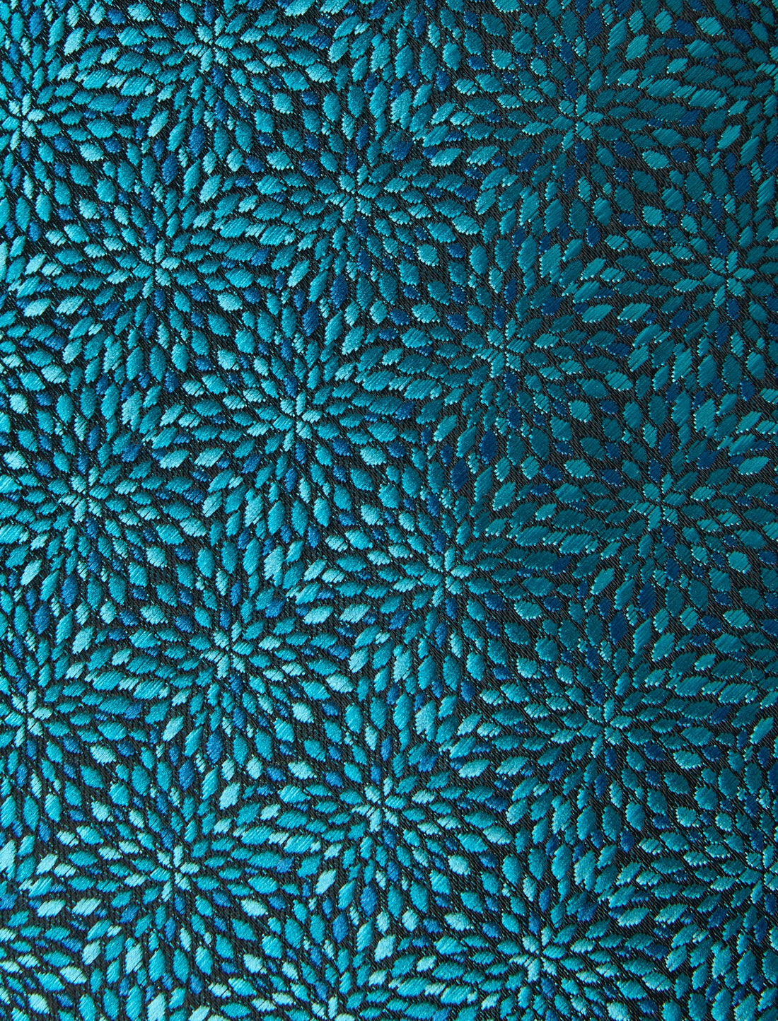 Blue Lagoon Necktie - knotted view, teal pattern - OTAA