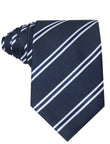 Coastline Classic Navy Twin Stripe Necktie - navy and white twin stripe tie, 100% microfiber - OTAA