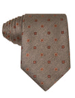 Dunesway Dust Necktie - light brown floral tie, 100% microfiber - OTAA