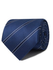 Classic Navy on Blue Stripe Necktie - navy and blue stripe detail - OTAA