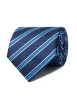 Skyway Stripe Necktie - navy and sky blue stripe detail - OTAA
