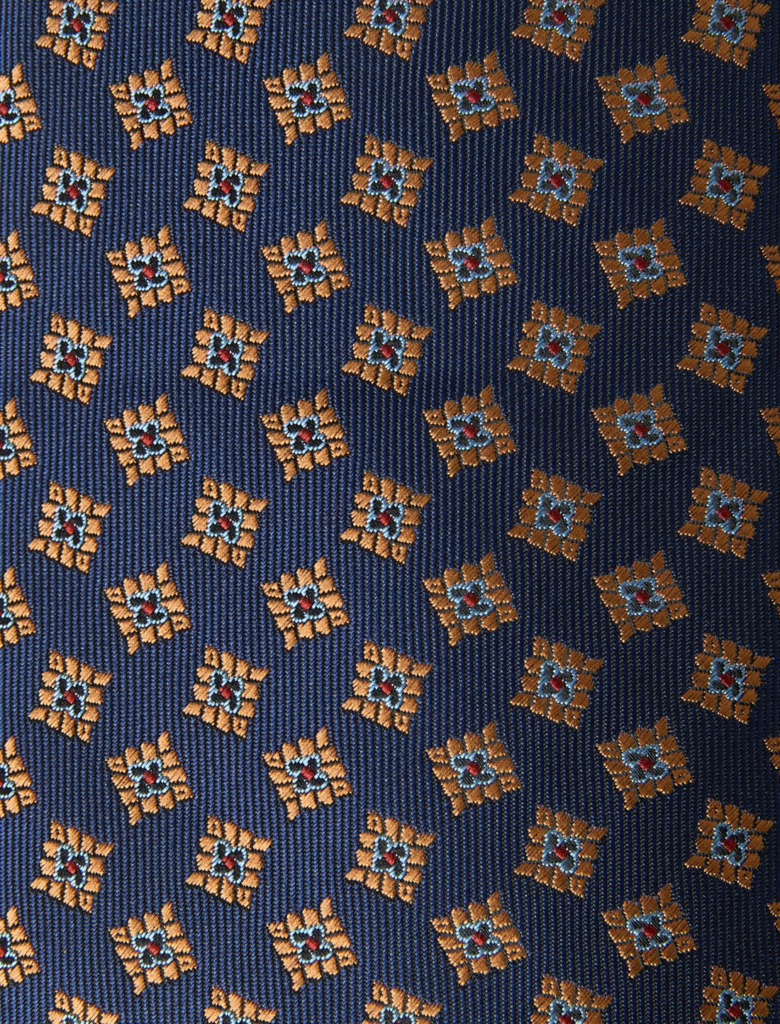 Navy Blue Brooker Necktie - knotted view, navy blue - OTAA